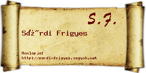 Sárdi Frigyes névjegykártya